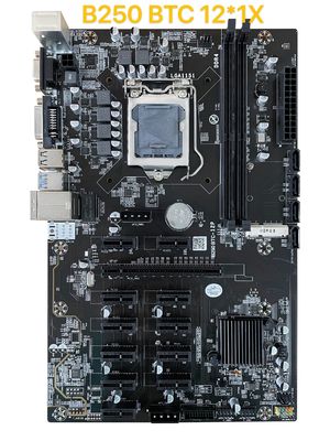 Bo mạch chủ khai thác B250 BTC 12*1X PC1-E16X LGA 1151 DDR4 Hỗ trợ SATA3.0